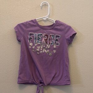 Fierce Girl Purple Tie-Front Tee